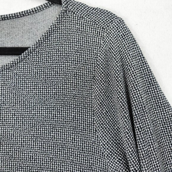 J Jill Dress Womens Large Petite Gray Knit 3/4 Bell Sleeve A Line Shift Casual - Picture 2 of 10